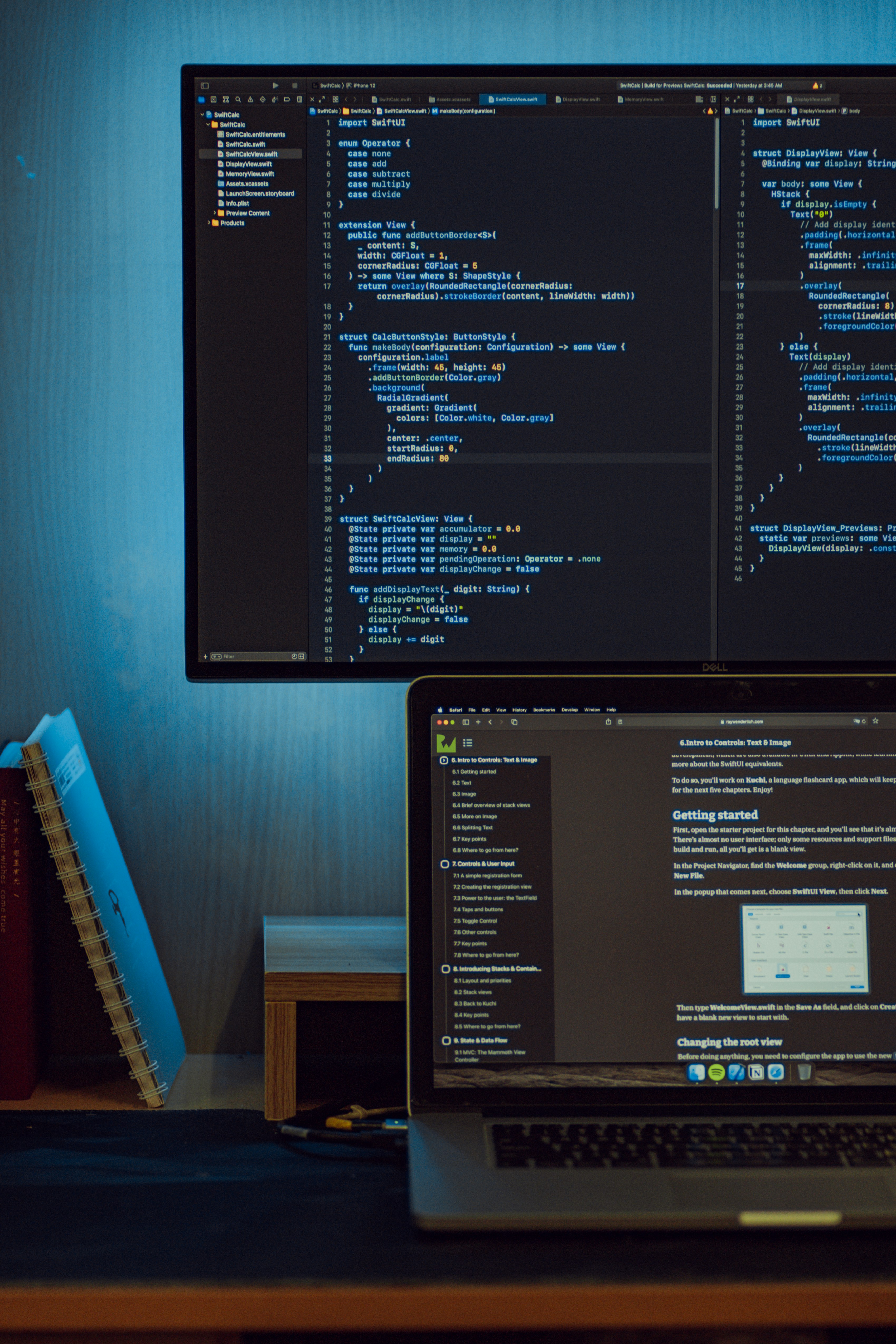 Software development on a laptop